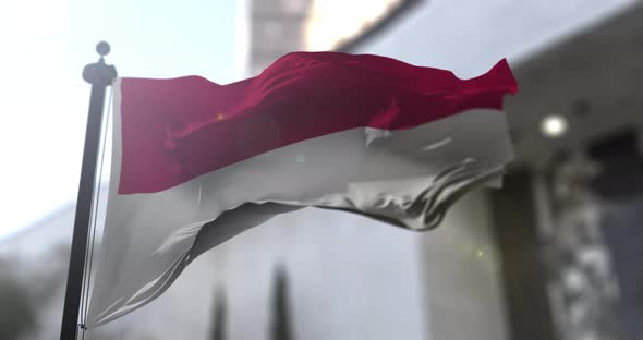 Indonesian national flag. Indonesia country waving flag