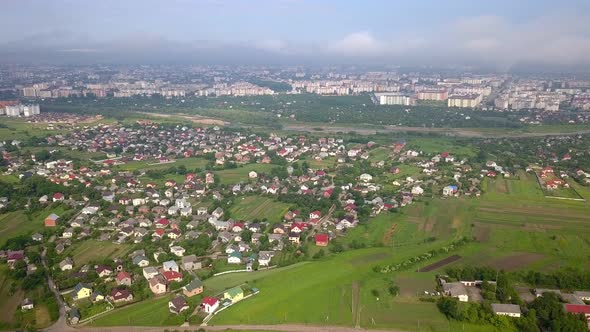 Aerial View of IvanoFrankivsk City in Ukraine