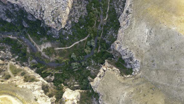 Ihlara Valley Canyon View From Air During Sunrise