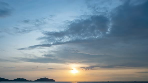 Beautiful Time lapse of Majestic sunrise purple sky landscape.Amazing light of nature cloud sky