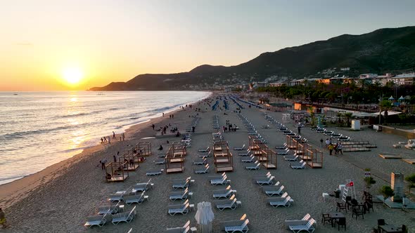 Cleopatra Beach aerial view 4 K Turkey Alanya