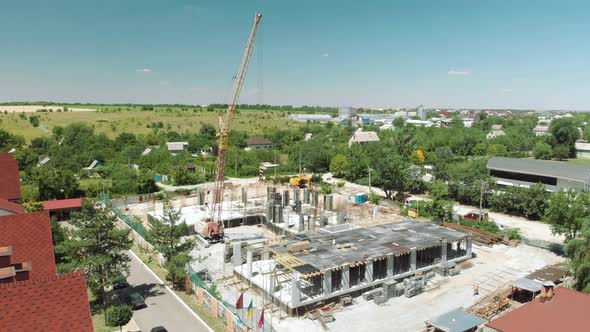 House Building of High Rise Residential Complex Under Construction