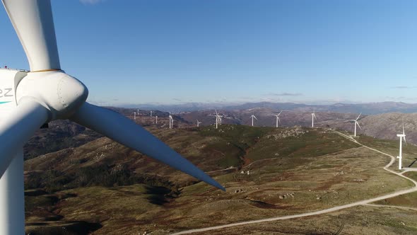 Wind Turbines, Renewable Energy on a Green Hill