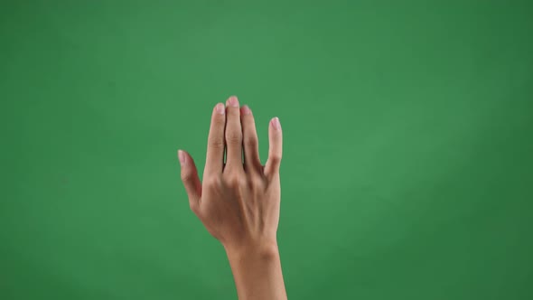 Three Clicks Three Fingers On Green Screen Background