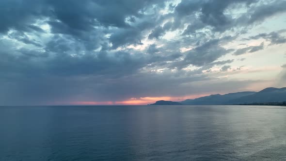 Cloudy Sunset at Sea Turkey Alanya 4 K