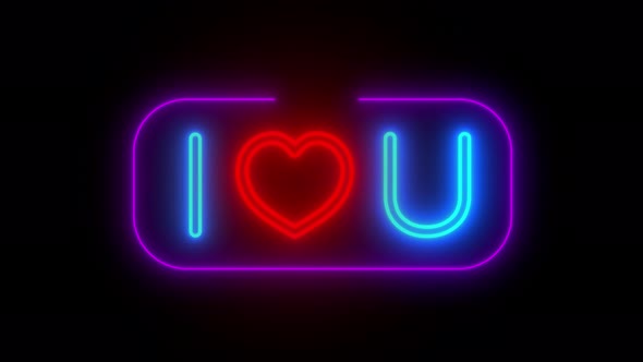 I Love You Neon Sign Alpha Channel