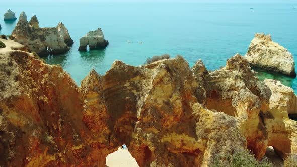 Stunning View of Tres Irmaos Beach, Alvor, The Algarve, Portugal