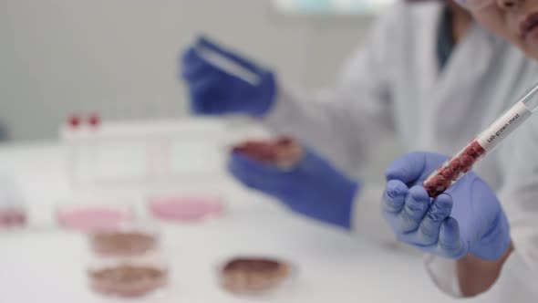 Test Tubes With Lab-Grown Meat