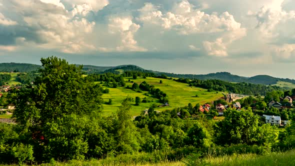 Clouds over Beskid mountains.