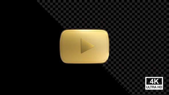 You Tube Gold Button With Smoke 4K