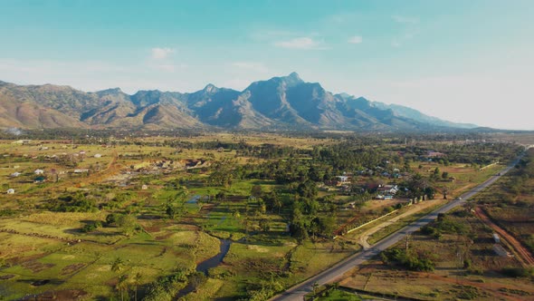 Aerial view of the Morogoro town in  Tanzania