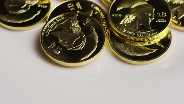 Rotating shot of Titan Bitcoins