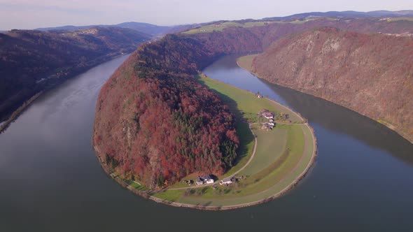 The Danube Loop in the Fall A Meandering Bend in the River