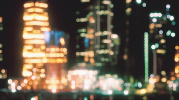 Defocused Background of City Night Light Blur Bokeh