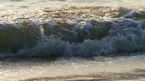 Sunset Wave in Slow Motion 