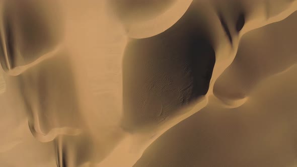 Aerial view of sand dunes, The Lange Wand, The Namib Desert, Namibia.