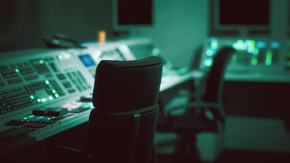 Empty Power Plant Control Room