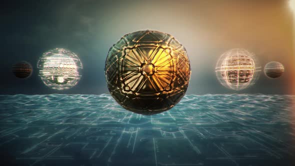 Animated spheres  loop with transparent background