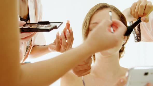 Bride getting ready for wedding 