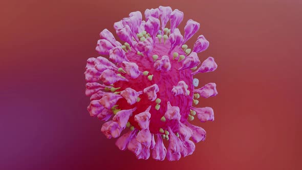 Realistic 3D animation of COVID-19 Virus Structure graphic. Corona Virus SARS-CoV-2