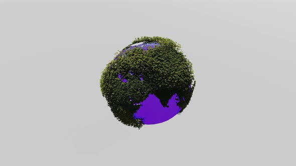 The earth rotates with the purple sea