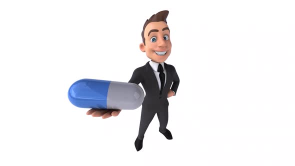 Fun 3D cartoon business man alt