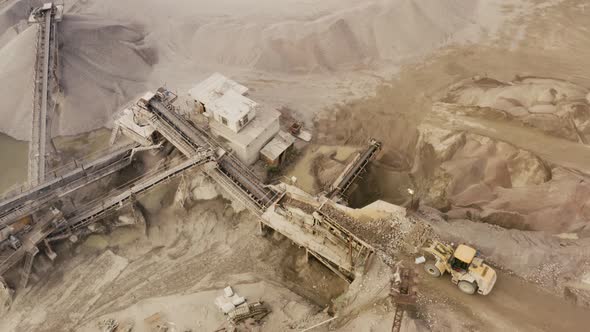 Aerial View of Crushed Stone Quarry