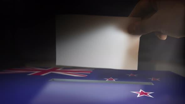 Digital Composite Hand Voting To National Flag OF New Zealand 