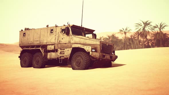 Armoured Military Truck in Desert