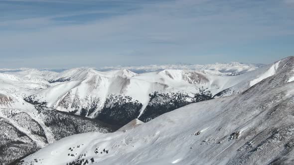 Aerial views of mountain peaks from Loveland Pass, Colorado