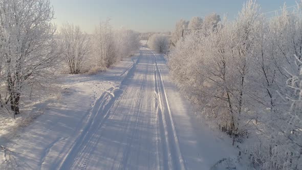 Winter Landscape in Countryside