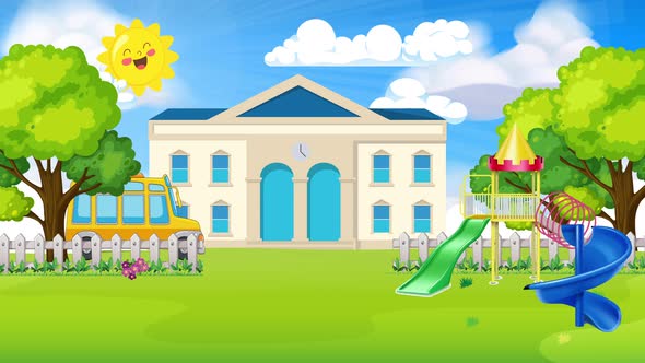 Summer School Cartoon Background