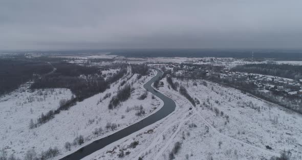 Winter River Landscape