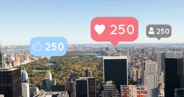 City with increasing social media popularity 4k