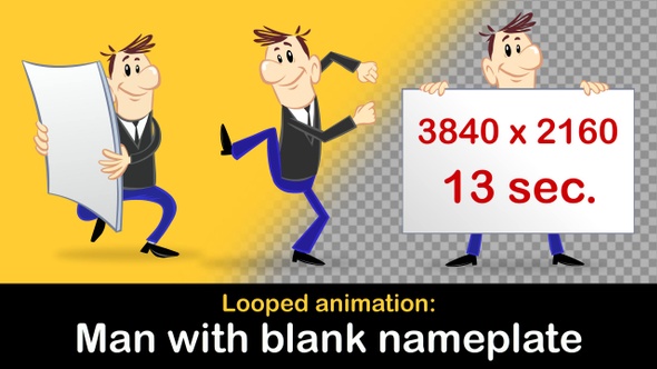 Man holding blank nameplate alt