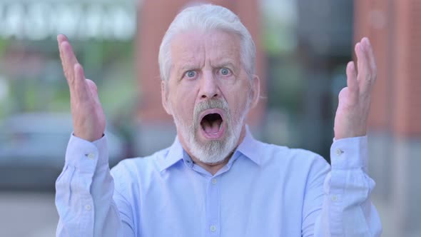 Outdoor Old Man Get Shocked at Camera