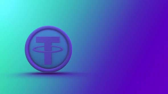 Tether Cryptocurrency Coin Background Loop