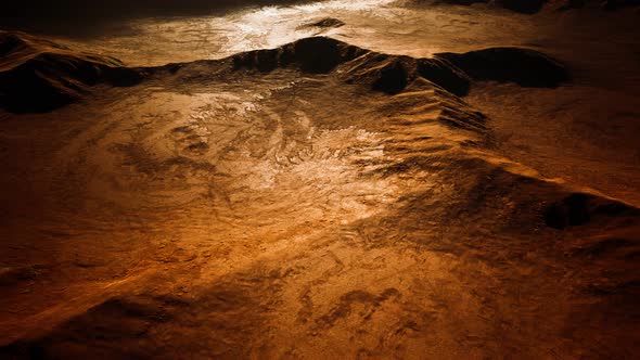 Aerial View of Red Desert with Sand Dune