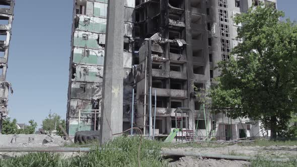 Residential Building Destroyed By the War in Ukraine Borodyanka Bucha District