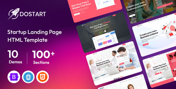 Dostart – Startup & SaaS Landing Page HTML Template preview