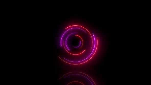 red and purple neon circles abstract futuristic motion background.
