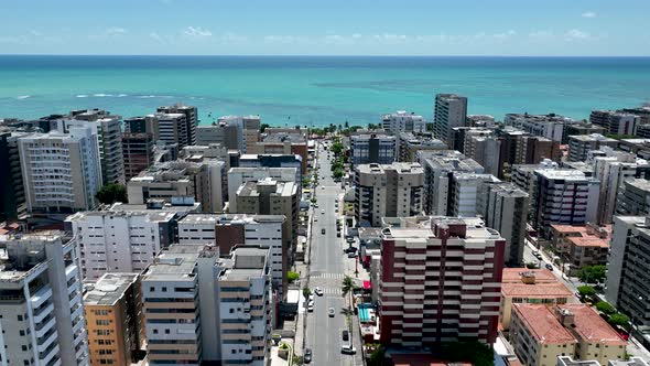 Sights tourism landmark of Alagoas Brazil. Landmark beach at Northeast Brazil.