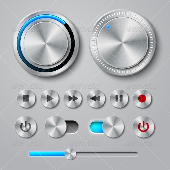 Metal Interface Buttons Collection