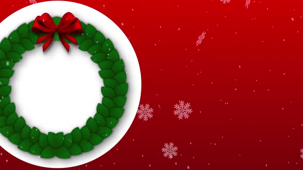 Christmas Wreath Snow Background