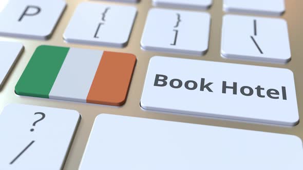 BOOK HOTEL Text and Flag of the Republic of Ireland on the Keyboard alt