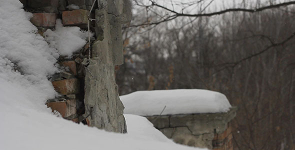 Old Abandoned Stairway Winter