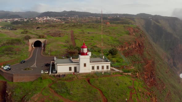 Madeira nature view with ocean cliffs and small villages