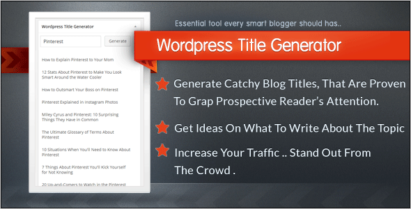 Wordpress Title Generator Plugin
