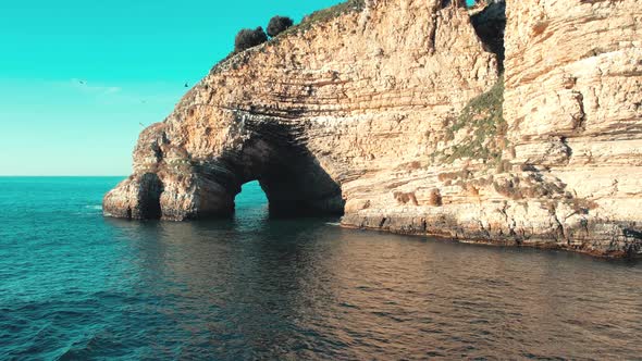 Sea cave view