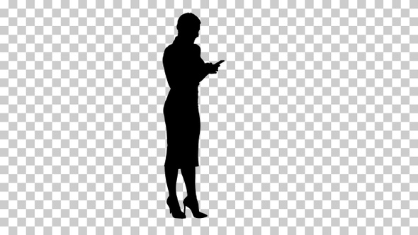 Silhouette business woman, Alpha Channel